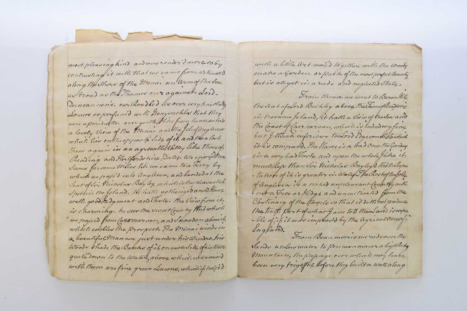 MANUSCRIPT, Lord Lyttleton's Description of North Wales in two letters to his brother, the Bishop of - Image 2 of 4