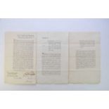 ADMIRALTY ORDERS concerning America. A printed order signed 20 June 1796, ordering all American