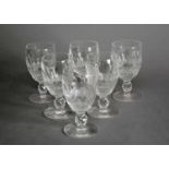 Six Waterford Crystal Colleen short-stemmed sherry glasses, 11.1cm highCondition report: One glass