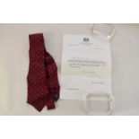 TIES. A collection of 7 neck ties worn by British politicians with covering letters confirming