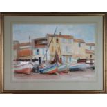 Philip Naviasky (British, 1894-1983), Beached boats, 36cm x 53.5cm