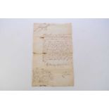 GEORGE III (1730-1820), document signed, 16 March 1803, authorising Sir William Fawcett to recruit