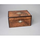 A Victorian figured walnut work box