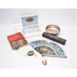 A collection of silver, plate and costume jewellery