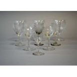 A collection of drinking glasses, 20th century, including champagne, balloons, goblets, liqueur,