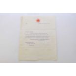BORDEN, Sir Robert (1854-1937) Canadian Prime Minister 1911-17. Typed letter signed, dated 5th