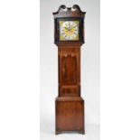 A George III oak and mahogany brass dial longcase clock, Joseph Brown of Worcester