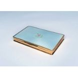 A silver gilt and guilloche enamel card case