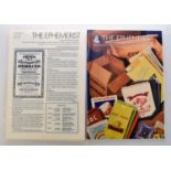 THE EPHEMERIST. A long run from circa 1978 (issue 18) to circa 2014 (issue 167). With a box of