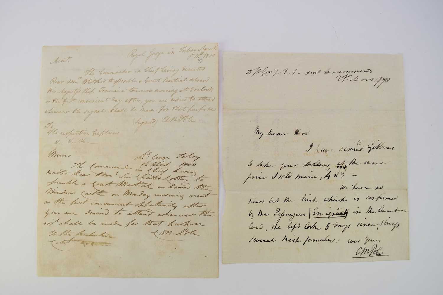 BICKERTON, Sir Richard (1759-1832), ALS, Admirality, 25th December 1810 to Lord Keith, replying to - Image 2 of 2