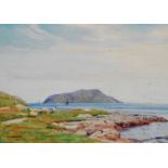 Alex H Kirk (1871-1950) Coastal Landscape with Grazing Sheep