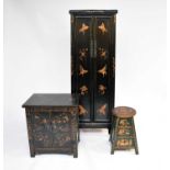 Three Chinese lacquer cabinets