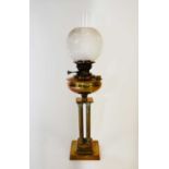 A brass oil lamp, circa 1900