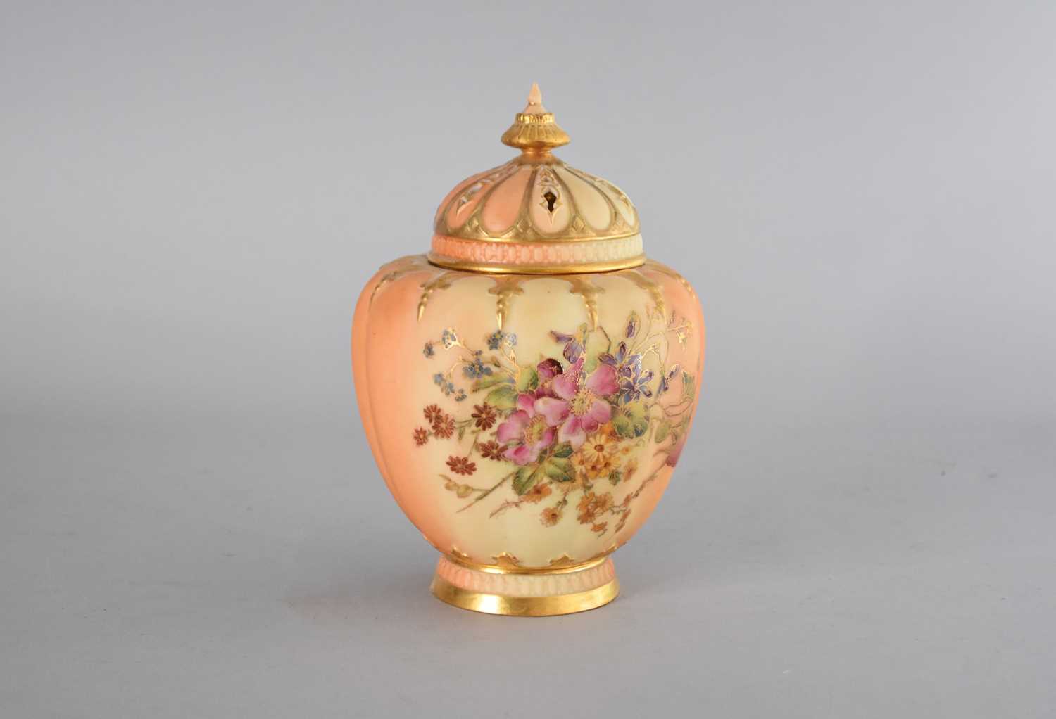Royal Worcester blush ivory pot pourri jar and cover
