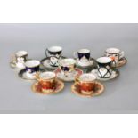 A good collection of Coalport coffee cups and saucers, late 19th/early 20th century