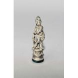 A Neo-classical style white metal figural desk seal