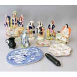 A group of Staffordshire pottery and other ceramics