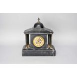 A late Victorian slate marble mantel clock
