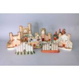 A group of Staffordshire models of buildings, early-mid 19th century