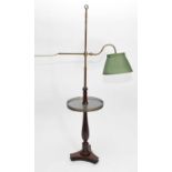 A recent mahogany and brass floor lamp, probably Vaughan of London