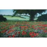 Alison Holt (British Contemporary) Poppy Fields Embroidery