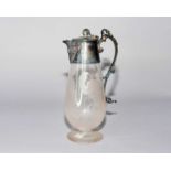 An electroplated mounted glass jug