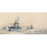 Rowland Langmaid (1897-1956) Atlantic Fleet Battleships at Sea