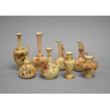 A group of Royal Worcester blush ivory ornamental ware