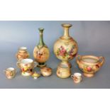 A group of Royal Worcester blush ivory ornamental wares