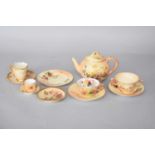 Royal Worcester blush ivory teapot, cups and saucers