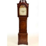 A Victorian oak and mahogany crossbanded, 8-day longcase clock
