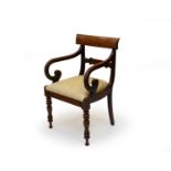 A 19th century mahogany elbow chair