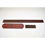 Two cast iron crane makers nameplates