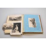 Three Victorian albums, containing watercolours and drawings