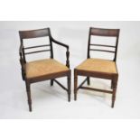 A set of 7, 19th century, mahogany dining room chairs