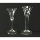 Two 18th century wine glasses