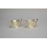 A pair of late Victorian pierced silver bon bon dishes