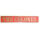 'The Colonel', a locomotive nameplate and maker's number plate