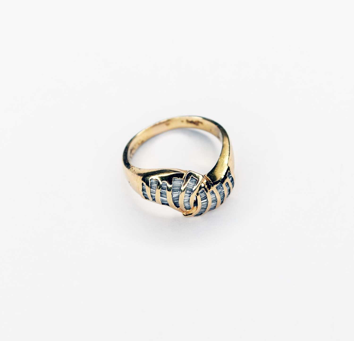 A baguette cut diamond dress ring