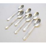A cased set of six German silver tablespoons