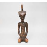 A Congo African tribal art Dengese kneeling male figure