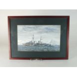 HMS Scylla watercolour