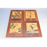 A set of four marquetry panels by J.Wilde