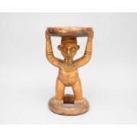 A West African Cameroon caved tribal figural stool