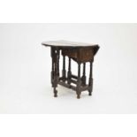 A petite late 17th century oak gateleg table