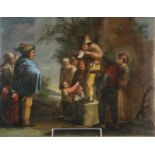 Flemish School (18th-19th Century) Pauper Talking to a Crowd