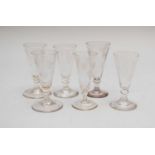 Six short ale glasses, late 18th/early 19th century