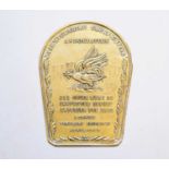 Warwickshire Cockfighting Association brass plaque