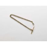 A 9ct gold graduated curb link albert