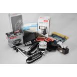 A collection of photographic accessories